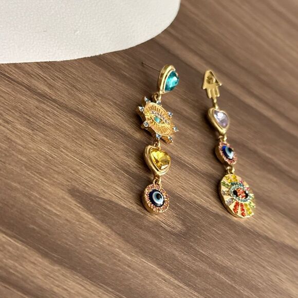 Evil eye Earrings Q169 - Picture 4 of 5